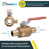 SharkBite 3/4 Inch Crimp Ball Valve with Drain, Brass Plumbing