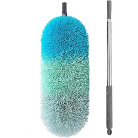 Microfiber Feather Duster with 100 inches Extension Pole, Dusters for Cleaning High Ceiling, Fan, Blinds, Furniture - Colour: Dark Grey