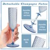 XUWAIDSGN 24 Pack Blue Detachable 2 piece Champagne Flutes 5.5