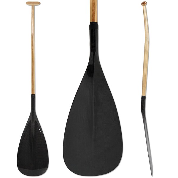 WONITAGO Hybrid Outrigger Canoe Paddle Wooden Shaft with Carbon Fiber