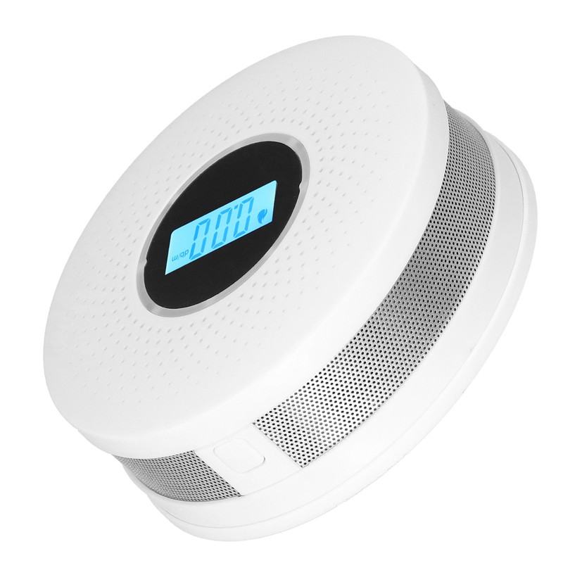 CO Smoke Combination Detector Photoelectric Sensor Sound Light Alarm LCD