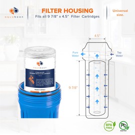 Aquaboon 1 Micron String Wound Water Filter 10x4.5 Replacement - Whole House Water Filter Cartridge Compatible with WP5BB97P,WP10BB97P, AP810, 2-Pack