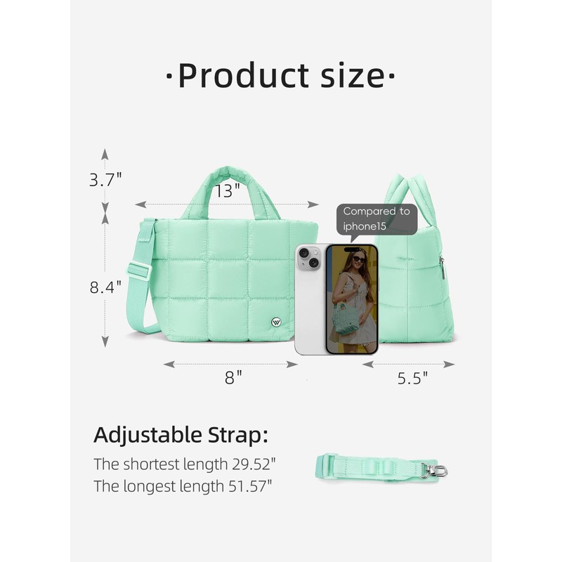 WESTBRONCO Small Puffer Bag Quilted Crossbody Bags for Women Puffy