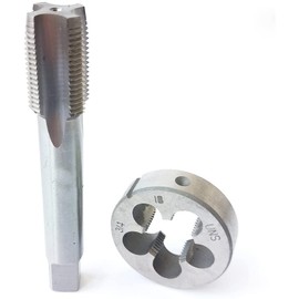 HUAZHICHUN 1PC 3/4-18 UNS Tap + 1PC 3/4-18 UNS Die, HSS Tap and Die Set Right Hand Tap