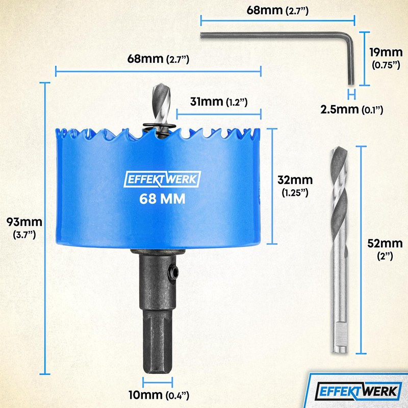 EffektWerk - Hole Saw Drill Bit - 68 mm -
