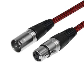 Furui 25ft 2Pack XLR Cable - Male to Female, Nylon Braided Balanced Mic DMX Cable with Oxygen-Free Copper Conductors