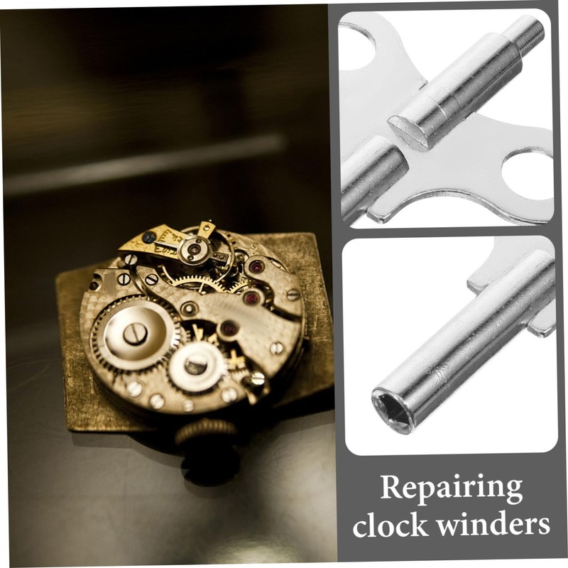 LALAFINA 2pcs Steel Clock Winding Key Durable Clock Tool Lightweight