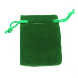 Pack of 25 3" X 2" Green Velvet Gift Bags Drawstring Jewelry Pouches Candy Bags Wedding Favors
