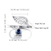 Birthstone Wing Rings Sterling Silver Adjustable Feather Heart Month Stone