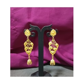 Efulgenz Gold Tone Indian Jewelry for Women Dubai Style Earring Set Indian Gold Tone Jhumki Drop Dangle Earrings Bollywood Indian Bridal Jewelry for Wedding Fashion Jewelry, Copper, No Gemstone