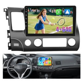 4+64G-Upgrade Android 15 Radio for Honda Civic 2006-2011-Car Stereo Wireless Carplay & Android Auto-10.1'' IPS Touch Screen for Civic Radio with Bluetooth 5.0 DSP GPS WiFi Dual USB SWC EQ