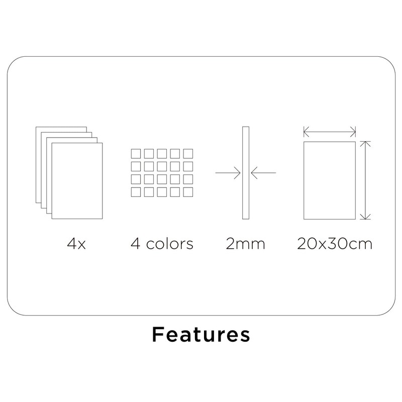 INNSPIRO 21892 Set of 4 Cold EVA Rubber Slats 20