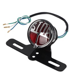 aqxreight - Motorcycle Tail Light, Universal Vintage Motorcycle Tail Brake Light Lamp with License Plate Bracket