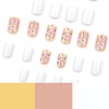 24 Pcs Spring White Press On Nails Short Square,YEFIUO Extra