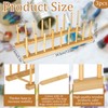 Youdaju 3Pack Stained Glass Organizer Bamboo Dish Plate Rack Wooden