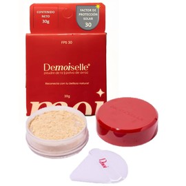 Demoiselle Polvo de Arroz Facial Suelto Traslúcido Claro Natural con FPS 30  Acabado Mate  Control de Brillo y Grasa  30 g