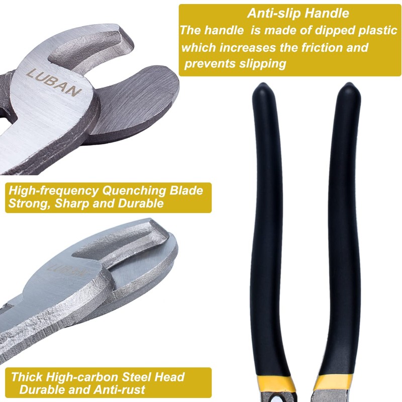 LUBAN 10 Inches Heavy Duty Cable Cutter, High Leverage Cutter