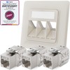 hb-digital 3-Port CAT 8 Network Socket Flush-Mounted RAL9010 + 3X