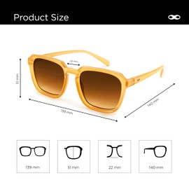 INFINIT Monaco Honey Frame Brown Gradient Lens UV400 Lightweight Sunglasses for Men and Women