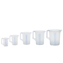 Hunersdorff 937000 Graduated Can with Closed Handle, White/Blue, 2000 ml