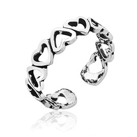 Honolulu Jewelry Company Sterling Silver Open Heart with Antique Finish Toe Ring
