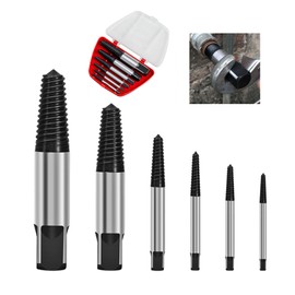 PureSino Extractor Broken Bolt Remover, Set of 6, Reverse Tap Set, Reverse Tap, Extractor, Extractor, Plumbing, Extractor, Reverse Tap, Easy to Remove Screw Heads, Maintenance Tool, Screw Remover