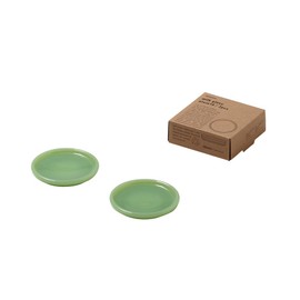 ideaco Milk Glass Tableware Bean Plate, Diameter 3.9 x Height 0.5 inches (10 x 1.3 cm), Milk Glass Plate 10 / 2 pcs jade (Milk Glass Plate 10/2 Pieces, Jade)