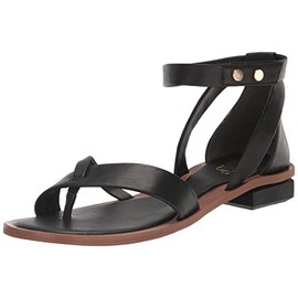 Franco Sarto Womens Parker Ankle Strap Sandal Black Leather 10 M