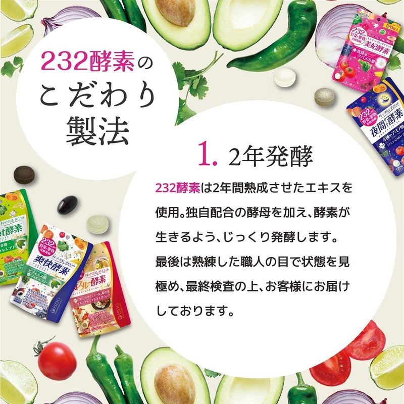 ISDG diet酵素 232種類野菜＆果物発酵凝縮 植物酵素 乳酸菌発酵 燃焼成分配合 120粒 2個セット