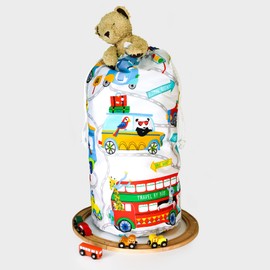 Happy Linen Company Kids Zoo Escape Animals Reversible Foldable Toys Organiser Storage Bag