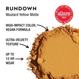 URBAN DECAY 24/7 Longwear Eyeshadow Single (Rundown - Mustard Yellow Matte), High-Pigment Eye Shadow Compact, Smooth & Blendable Colors, Crease-free, Vegan - 0.06 oz