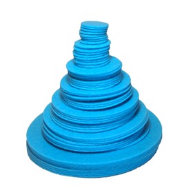 Playfully Ever After Light Blue Stiff Felt Circle (3/4 to 4 inch Mixed Size Pack - 54pc)