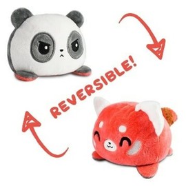 TeeTurtle - Original Reversible Panda Plushie - Red + Panda, Cute Sensory Fidget Stuffed Animal