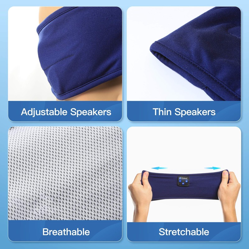 Fulext Sleep Headphones Bluetooth Headband, Long Time Play Sleeping Headsets