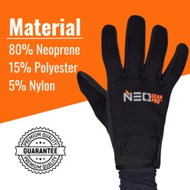 NEO GEAR PRO Operator Fleece Lining Glove | Black | Pair | Neoprene Material | Fully Windproof | Fleece Lining | Shark Skin Palm | 2 mm Thickness | (XX-Large)