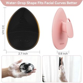 Depurador facial de silicona, paquete de 2, cepillo de limpieza facial manual para hombres y mujeres, exfoliante facial suave para todo tipo de piel, 
