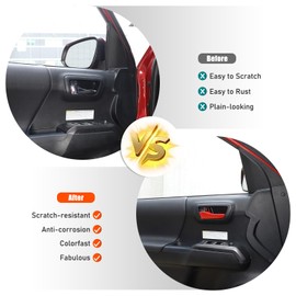 CHEAYAR Car Inner Door Handles Cover Trim Compatible with Toyota Tacoma 2016-2022, Auto Inner Door Handles Cover Interior Door Handles Protector Trim Decorate Covers Accessories (red)