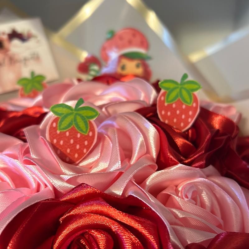 Strawberry Shortcake Bouquet CutOuts for Ramos - 7 Strawberries and