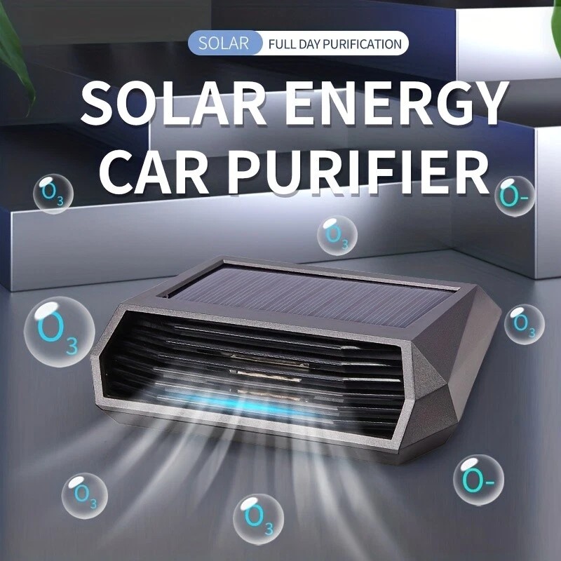 USB/Solar Powered Car Air Purifier Ozone & Negative Ion Odor