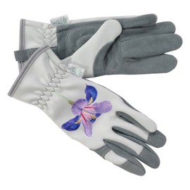 Gold Leaf RHS COLLECTION MALVERN Ladies Comfortable Deerskin Leather Gardening Gloves Lilac Iris - Great Gift