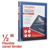 Staples Heavy Duty 1/2" 3-Ring Flexible Poly Binders, Blue (ST62610)
