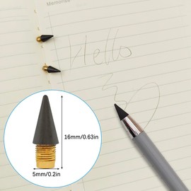 30 Pcs Inkless Pencil Replaceable Refill, Infinite Pencil Replaceable Refill Nib, Graphite Nib Metal Inkless Eternal Pencil Head, Everlasting Pencils Replacement Head for Writing Drawing Office School