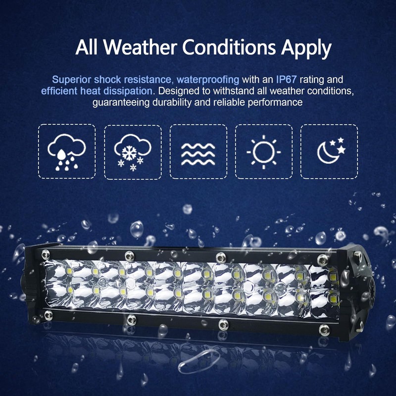 MLWRID Dirt Bike Light Bar, 60W Universal Motocross Light Bar
