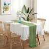 OGORI Set of 6 Table Runners Modern Tulle Light Green