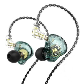 KAMINRUN TRN MT1 In-Ear Earphone Headphones, HiFi In-Ear Earphone Earbud with 10 mm Composite Magnetic Dynamic Driver in Ear Monitor Earbuds with Detachable C Pin 0.75 mm Cable (with Mic,Green)