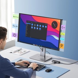 2PCS Computer Monitor Memo Board, Transparent Computer Monitor Side, Monitor Memo Board Computer Monitor Sticky Note Holder, Office Desk Accessories