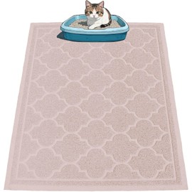 Frxat Cat Litter Mat Litter Trapping Mat, Non-Slip, Less Waste Cat Litter Box Mat,Door mats, Entrance mats，Waterproof, Anti Slip, and pet Urine Resistant，47" x 36" Champagne Color
