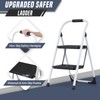2 Step Ladder with Wide Anti-Slip Pedals, Lightweight Iron Portable