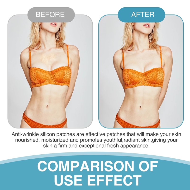 4 Pcs Chest Silicone Anti Wrinkle Pads Reusable,Anti-Wrinkle Patches for