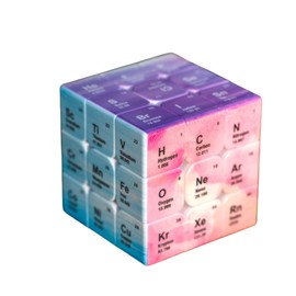 1 x Speed Rubik's Cube, 3 x 3 Speed Rubik's Cube, Stickerless, Periodic Table Rubik's Cube, Chemical Elements Rubik's Cube, Original Birthday Gift for Adults and Children